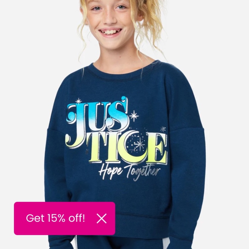 Justice Cewneck Sweatshirt Navy